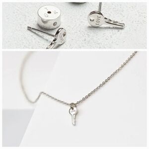 The Giving Keys Mini Key Love Necklace And Earrings Set